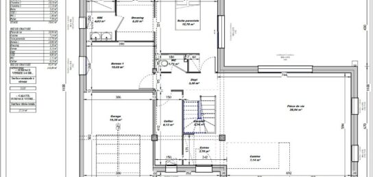 Plan de maison Surface terrain 140 m2 - 6 pièces - 5  chambres -  avec garage 