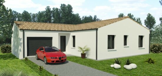 Plan de maison Surface terrain 90 m2 - 4 pièces - 3  chambres -  avec garage 