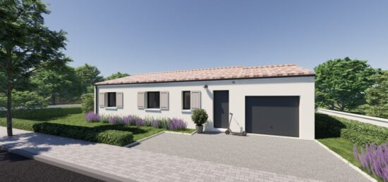 Plan de maison Surface terrain 80 m2 - 4 pièces - 3  chambres -  avec garage 