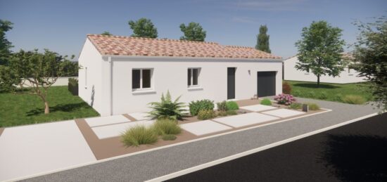 Plan de maison Surface terrain 70 m2 - 3 pièces - 3  chambres -  avec garage 