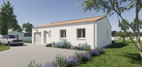 Plan de maison Surface terrain 70 m2 - 3 pièces - 3  chambres -  avec garage 